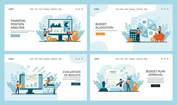 Visual guide for analyzing, allocating, and evaluating financial strategies vector