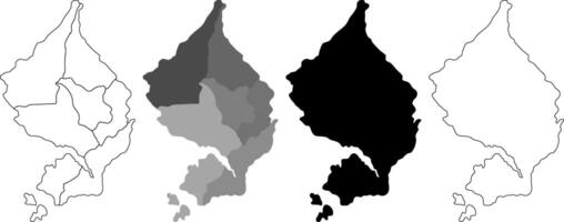 Natuna Besar or Bunguran Island map vector