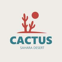 cactus illustration wild logo design simple concept.desert look vector