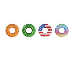 set of colorful swimming rings. collection of funny floating rings. summer iflatable rings vector