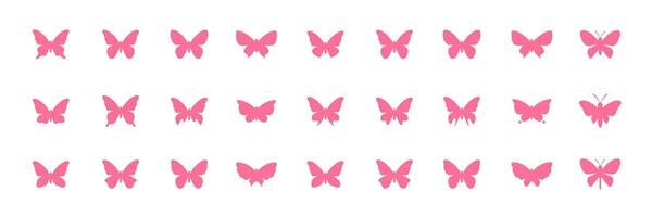 beautiful butterfly collection flat isolated modern icon set logo design vector illustration