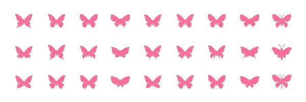 beautiful butterfly collection flat isolated modern icon set logo design vector illustration