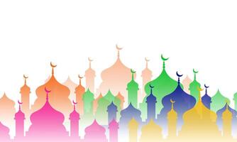 colorful islamic mosque gradient designisolated on white background vector