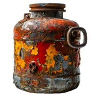 ai gerado velho e oxidado gás cilindro isolado em transparente fundo. gás tanque ou gpl gás garrafa. generativo ai png