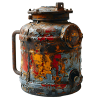 AI generated Old and Rusty Gas Cylinder Isolated on Transparend Background. Gas Tank or LPG gas Bottle. Generative Ai png