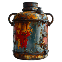 AI generated Old and Rusty Gas Cylinder Isolated on Transparend Background. Gas Tank or LPG gas Bottle. Generative Ai png