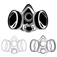 Gass Mask Half Face - 3 Versions vector