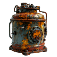 AI generated Old and Rusty Gas Cylinder Isolated on Transparend Background. Gas Tank or LPG gas Bottle. Generative Ai png