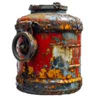 AI generated Old and Rusty Gas Cylinder Isolated on Transparend Background. Gas Tank or LPG gas Bottle. Generative Ai png