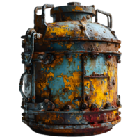 AI generated Old and Rusty Gas Cylinder Isolated on Transparend Background. Gas Tank or LPG gas Bottle. Generative Ai png