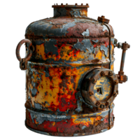 AI generated Old and Rusty Gas Cylinder Isolated on Transparend Background. Gas Tank or LPG gas Bottle. Generative Ai png