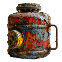 AI generated Old and Rusty Gas Cylinder Isolated on Transparend Background. Gas Tank or LPG gas Bottle. Generative Ai png