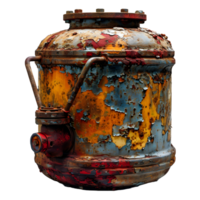 AI generated Old and Rusty Gas Cylinder Isolated on Transparend Background. Gas Tank or LPG gas Bottle. Generative Ai png