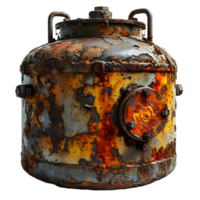 AI generated Old and Rusty Gas Cylinder Isolated on Transparend Background. Gas Tank or LPG gas Bottle. Generative Ai png