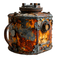 AI generated Old and Rusty Gas Cylinder Isolated on Transparend Background. Gas Tank or LPG gas Bottle. Generative Ai png