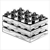 Crate of Spray Cans vector