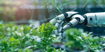 ai generado avances en artificial inteligencia y máquina aprendizaje son transformando a agricultura agricultura foto