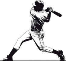 AI generated Silhouette icon of a baseball player. png