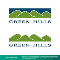 Mountain,Hill and Sun Icon Vector Logo Template Illustration Design. Vector EPS 10.