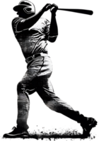 AI generated Silhouette icon of a baseball player. png