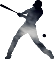 AI generated Silhouette icon of a baseball player. png