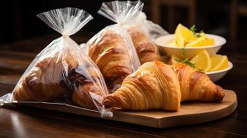 AI generated Packaged pastries, grab-and-go breakfast photo