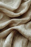 AI generated Detailed Close Up View of Beige Fabric photo