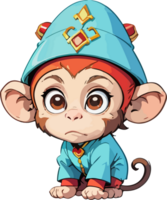 ai généré mignonne singe porter costume illustration png