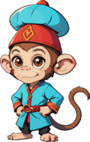 AI generated Cute Monkey wear Costume Design png