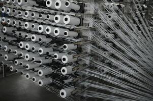 Closeup of thread for the Textile industry,Weaving and warping photo