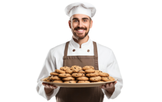 ai généré joyeux boulanger délice sur transparent Contexte png