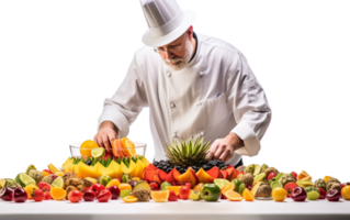 AI generated chef grilling On Transparent Background png