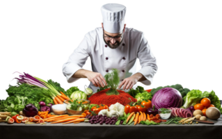 AI generated Passionate Male Chef Culinary Creation On Transparent Background png