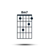 Bm7, Basic Guitar Chord Chart Icon Vector Template