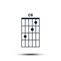 C6, Basic Guitar Chord Chart Icon Vector Template