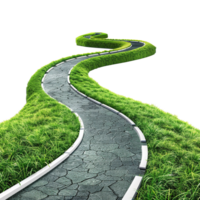 AI generated Road journey path isolated on transparent background png