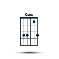 C sus, básico guitarra acorde gráfico icono vector modelo