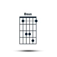 Bsus, Basic Guitar Chord Chart Icon Vector Template