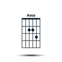 A sus, Basic Guitar Chord Chart Icon Vector Template