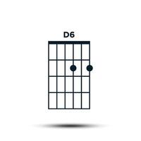 D6, Basic Guitar Chord Chart Icon Vector Template