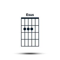 E sus, Basic Guitar Chord Chart Icon Vector Template