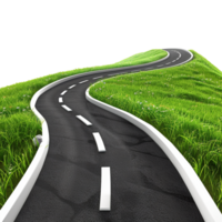 AI generated Road journey path isolated on transparent background png