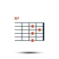 B7, Basic Guitar Chord Chart Icon Vector Template