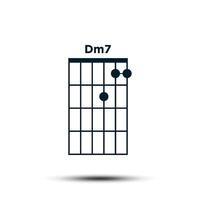 Dm7, Basic Guitar Chord Chart Icon Vector Template