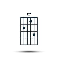 E7, Basic Guitar Chord Chart Icon Vector Template