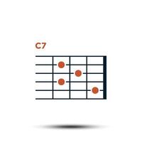 C7, Basic Guitar Chord Chart Icon Vector Template