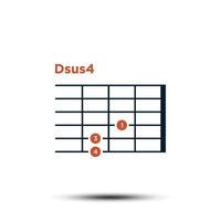 dsus4, básico guitarra acorde gráfico icono vector modelo