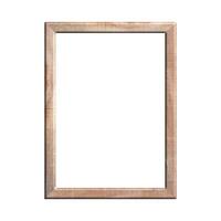 wooden frame with isolated white background. front view of classic wooden frame. for A4 image or text. photo