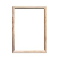 wooden frame with isolated white background. front view of classic wooden frame. for A4 image or text. photo