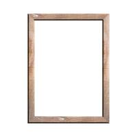 wooden frame with isolated white background. front view of classic wooden frame. for A4 image or text. photo